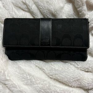 Y2K Vintage Coach Black Signature Wallet & Checkbook Cover